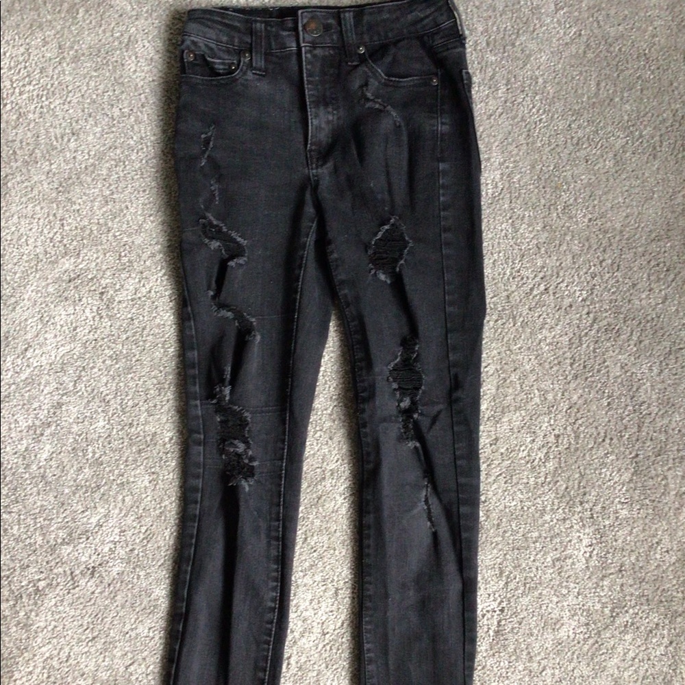Black High Rise Aero Skinny Jeans